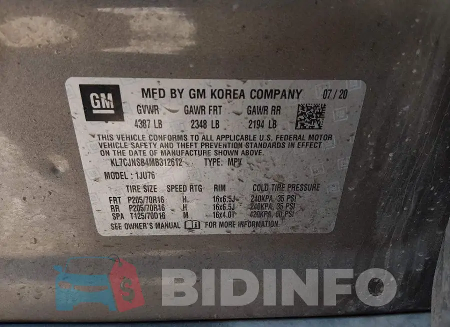 KL7CJNSB4MB312612 Photo# 9