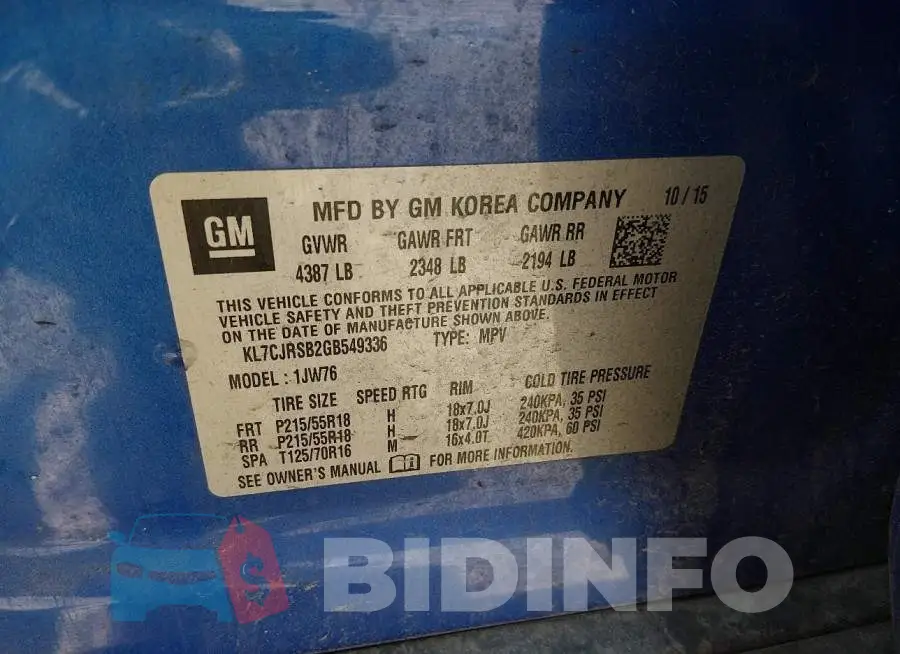 KL7CJRSB2GB549336 Photo# 9