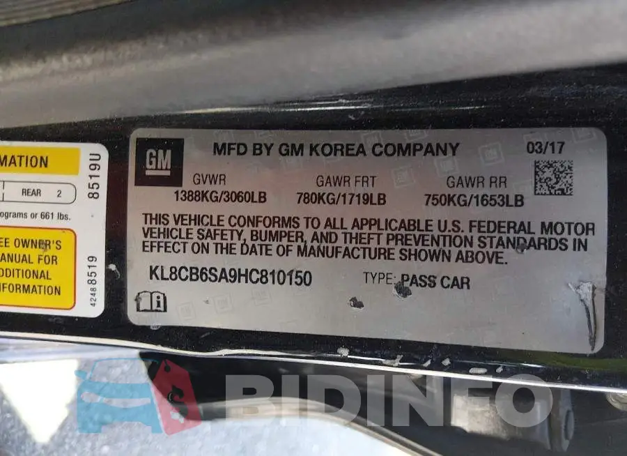 KL8CB6SA9HC810150 Photo# 9
