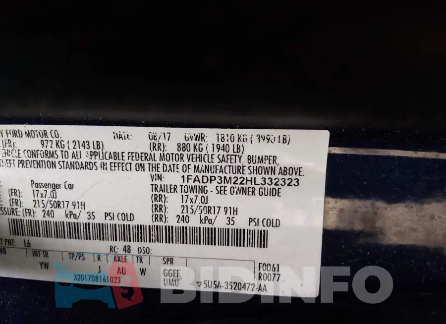 1FADP3M22HL332323 Photo# 9