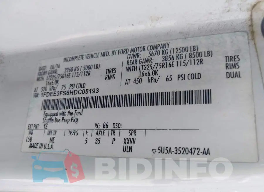 1FDEE3FS6HDC05193 Photo# 8