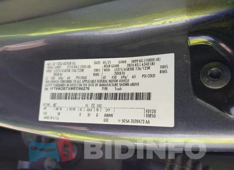 1FT8W2BTXMED86276 Photo# 8