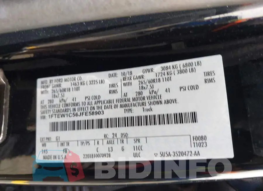 1FTEW1C56JFE58903 Photo# 9