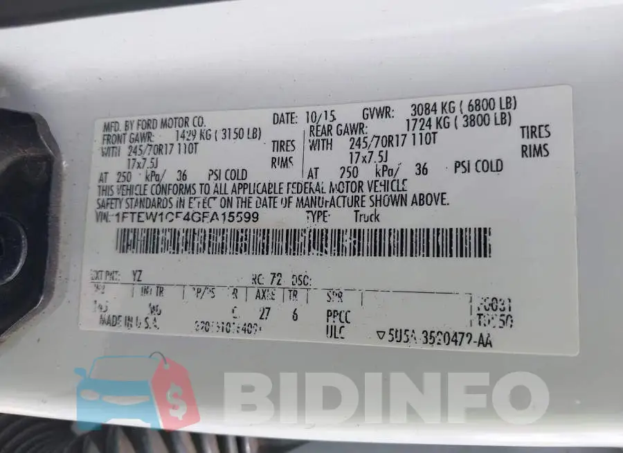 1FTEW1CF4GFA15599 Photo# 9