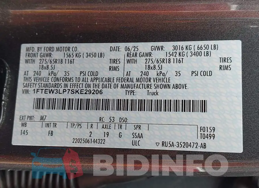 1FTEW3LP7SKE29206 Photo# 9