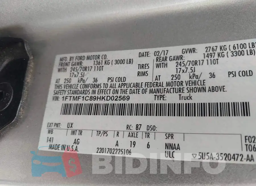 1FTMF1C89HKD02569 Photo# 9