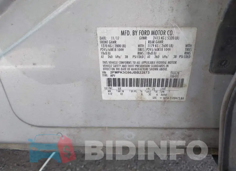 2FMPK3G96JBB22873 Photo# 9