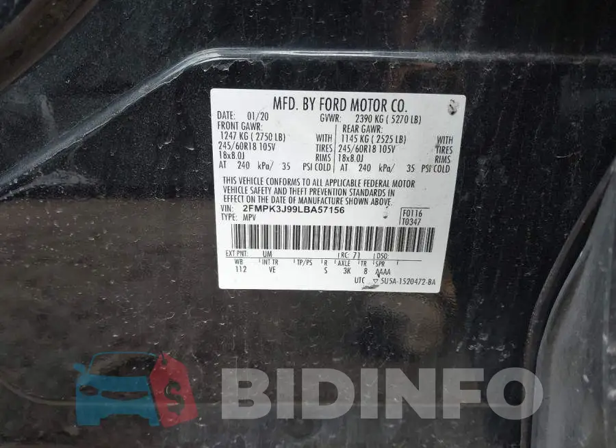 2FMPK3J99LBA57156 Photo# 9