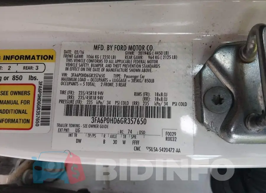 3FA6P0HD6GR357650 Photo# 9