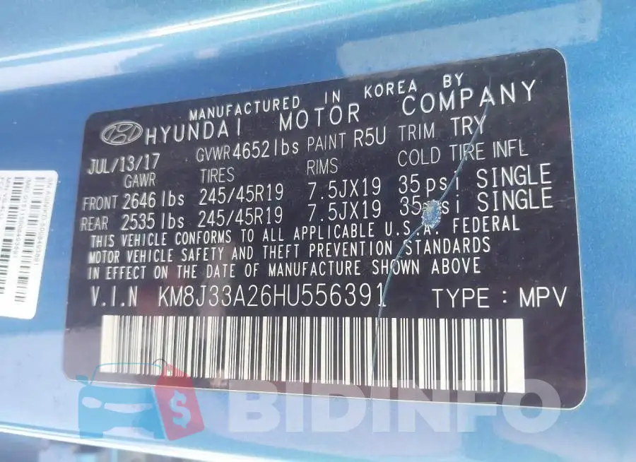 KM8J33A26HU556391 Photo# 9