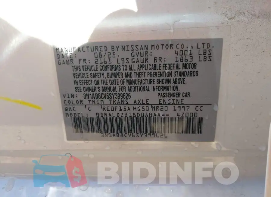 3N1AB8CV6SY399626 Photo# 9