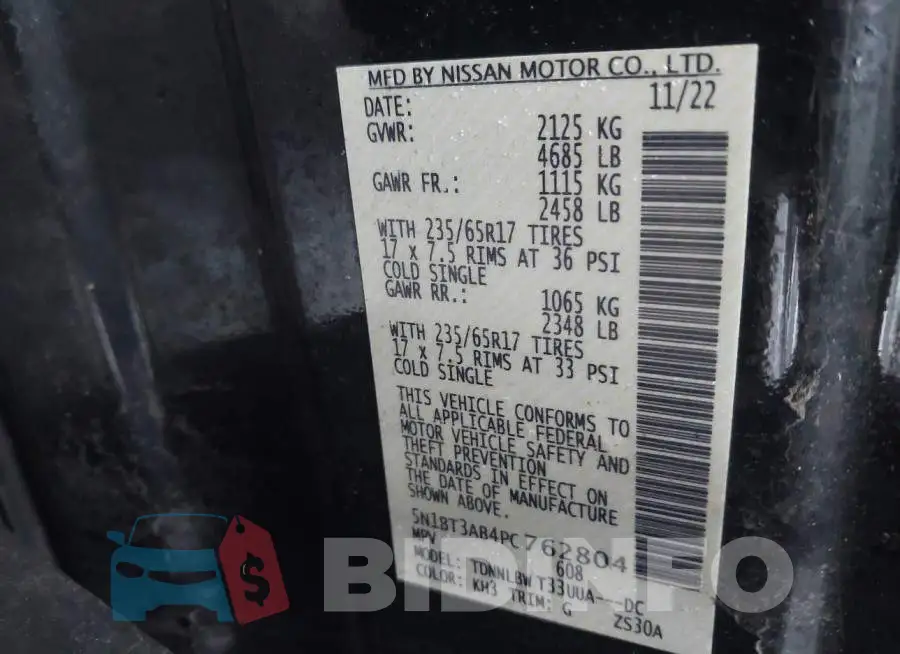 5N1BT3AB4PC762804 Photo# 9