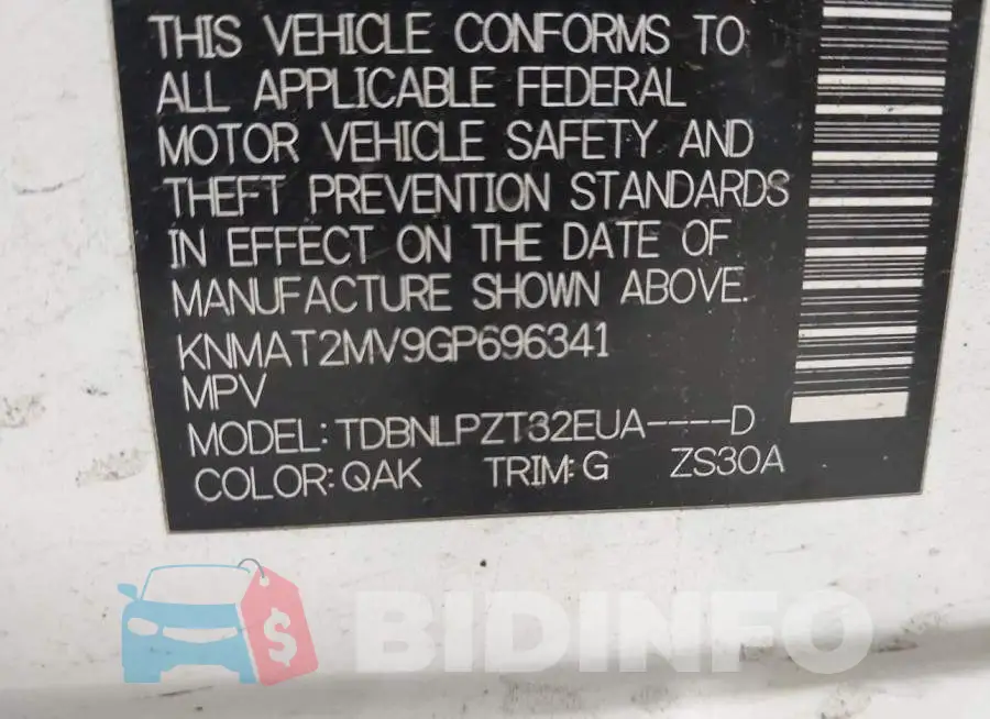 KNMAT2MV9GP696341 Photo# 9