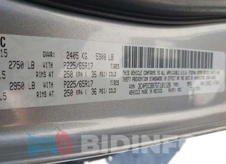 3C4PDCBB7GT181128 Photo# 9