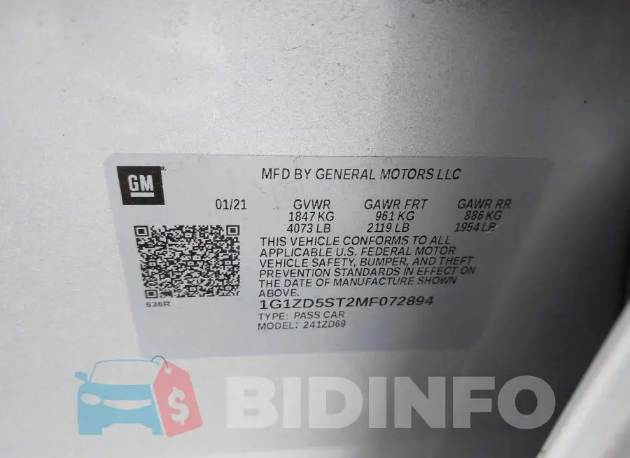 1G1ZD5ST2MF072894 Photo# 9
