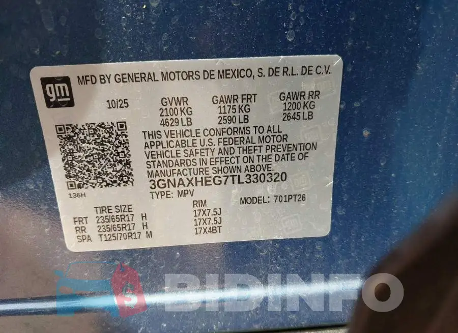 3GNAXHEG7TL330320 Photo# 9