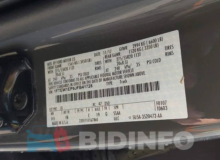 1FTEW1EP9JFB41728 Photo# 9