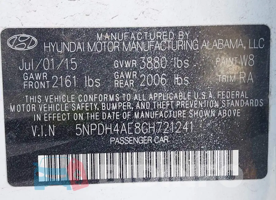 5NPDH4AE8GH721241 Photo# 9