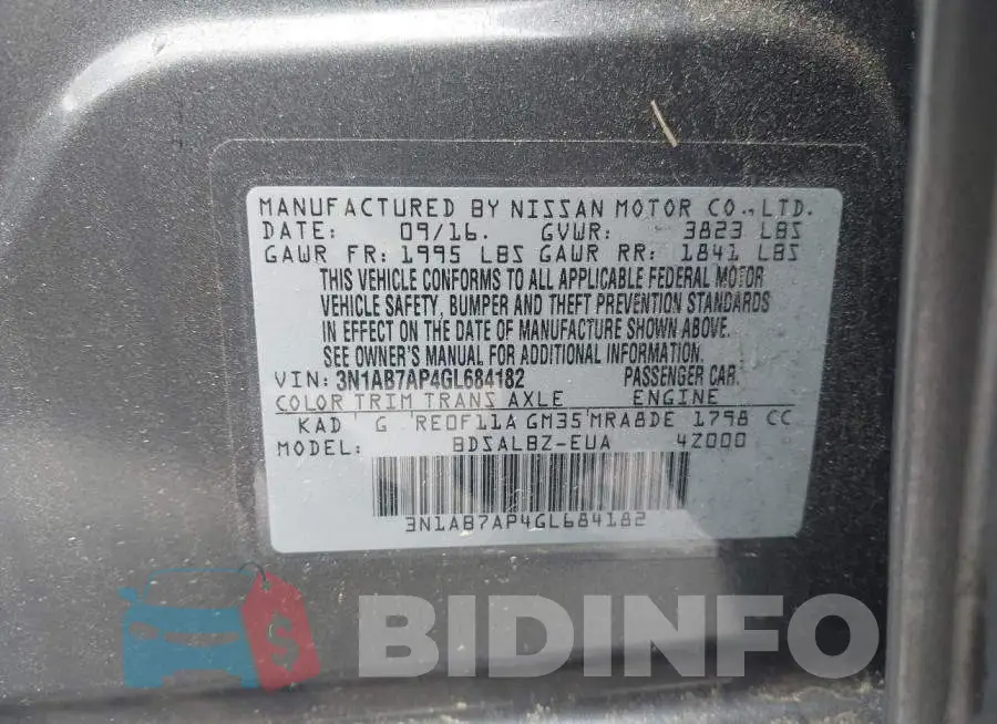 3N1AB7AP4GL684182 Photo# 9