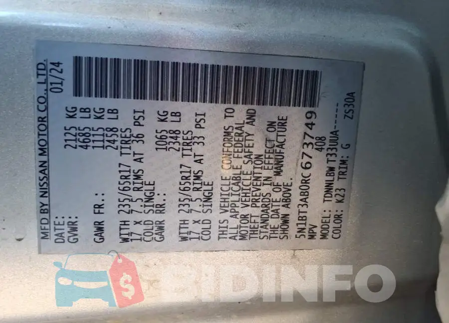 5N1BT3AB0RC673749 Photo# 9