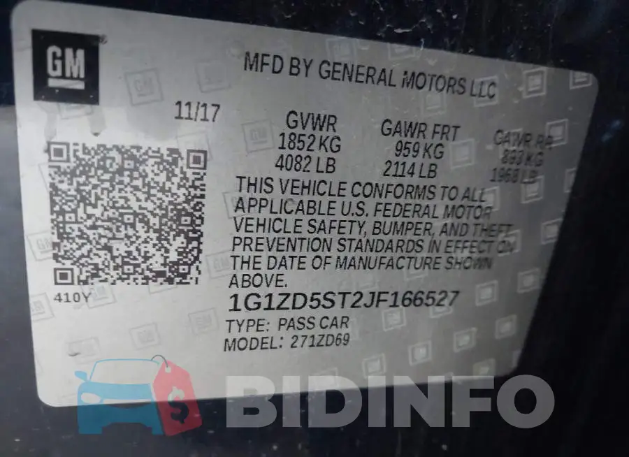 1G1ZD5ST2JF166527 Photo# 9