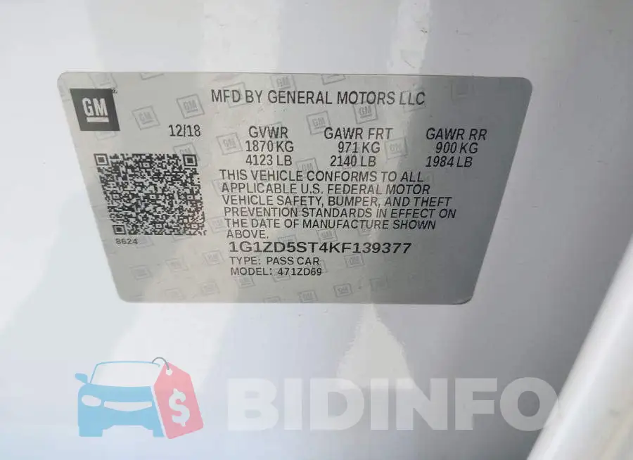 1G1ZD5ST4KF139377 Photo# 9