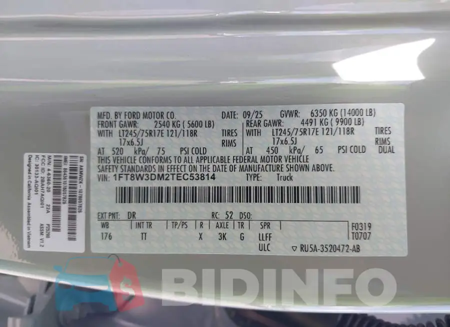 1FT8W3DM2TEC53814 Photo# 8
