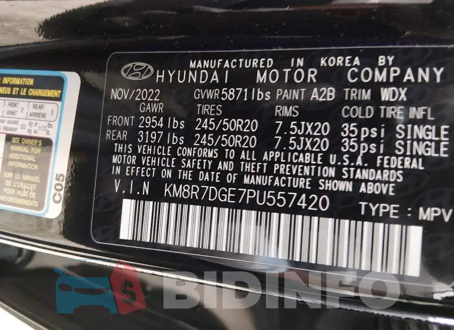 KM8R7DGE7PU557420 Photo# 9