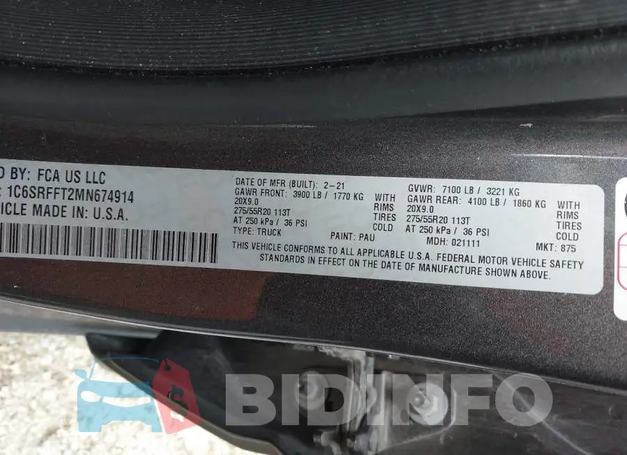 1C6SRFFT2MN674914 Photo# 9