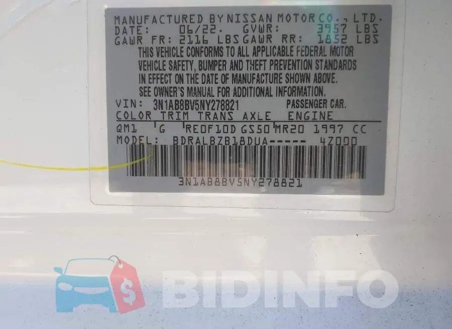 3N1AB8BV5NY278821 Photo# 9