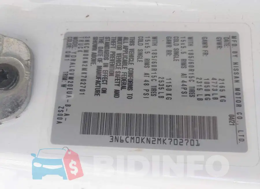 3N6CM0KN2MK702701 Photo# 9