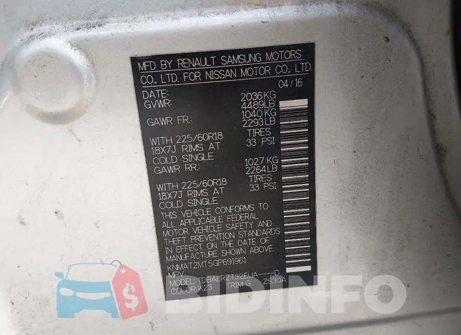 KNMAT2MT5GP691961 Photo# 9