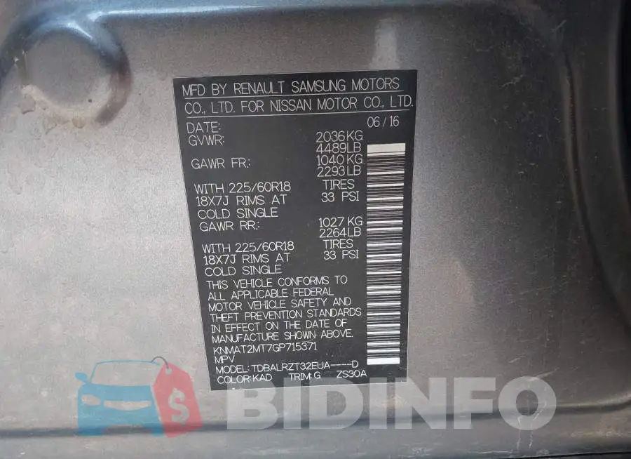 KNMAT2MT7GP715371 Photo# 9