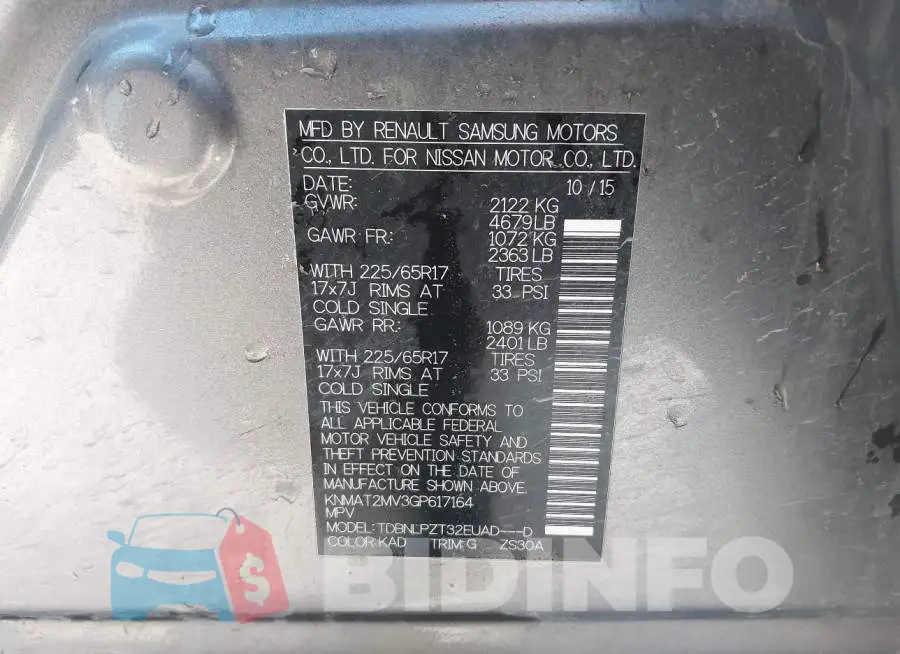 KNMAT2MV3GP617164 Photo# 9