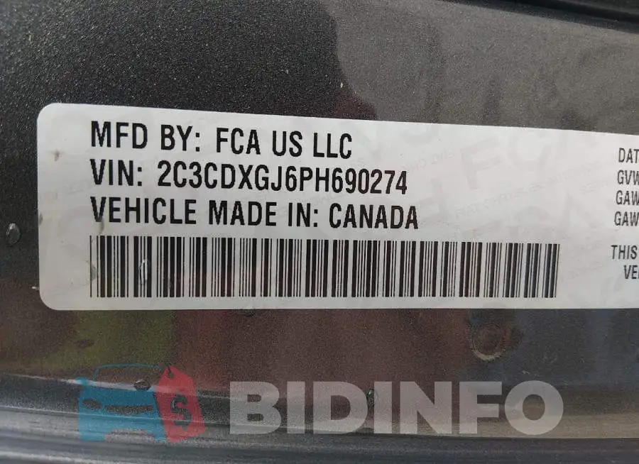 2C3CDXGJ6PH690274 Photo# 9