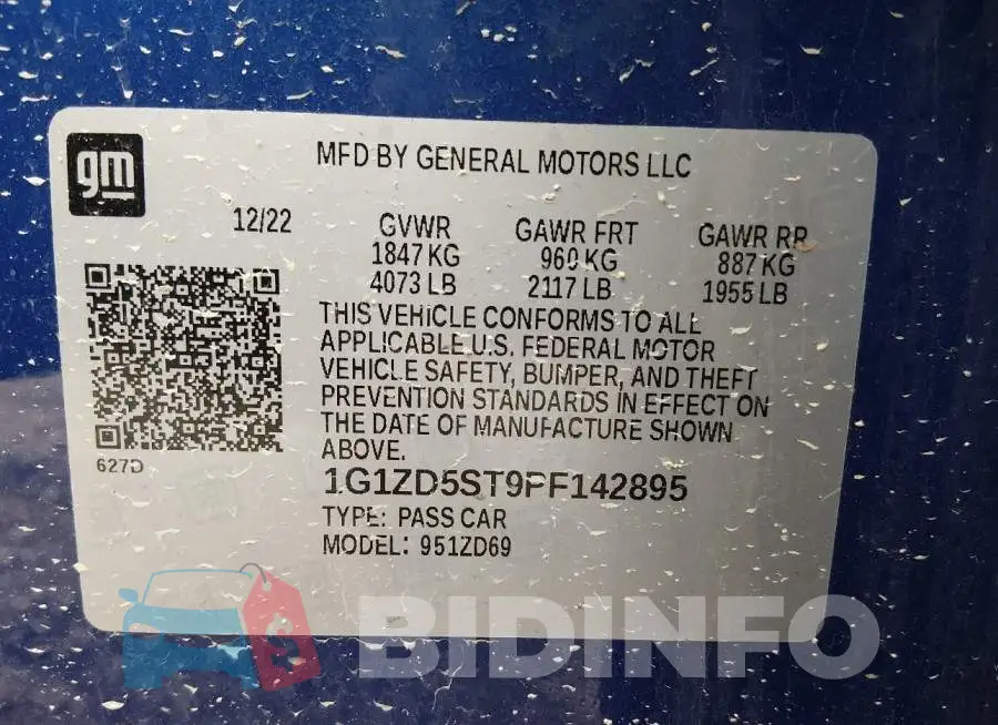 1G1ZD5ST9PF142895 Photo# 9