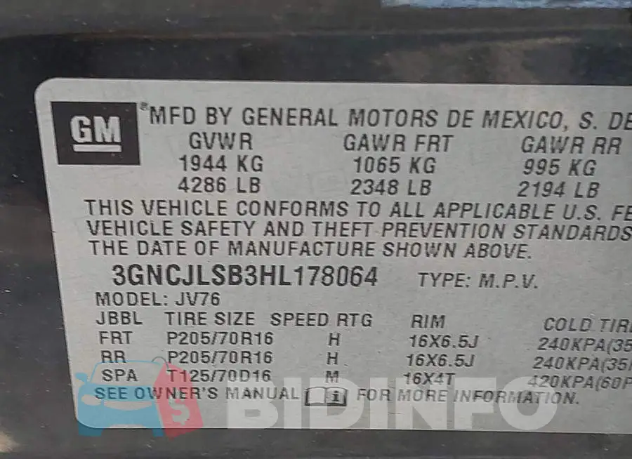 3GNCJLSB3HL178064 Photo# 9