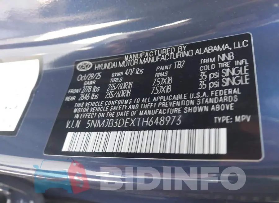 5NMJB3DEXTH648973 Photo# 9