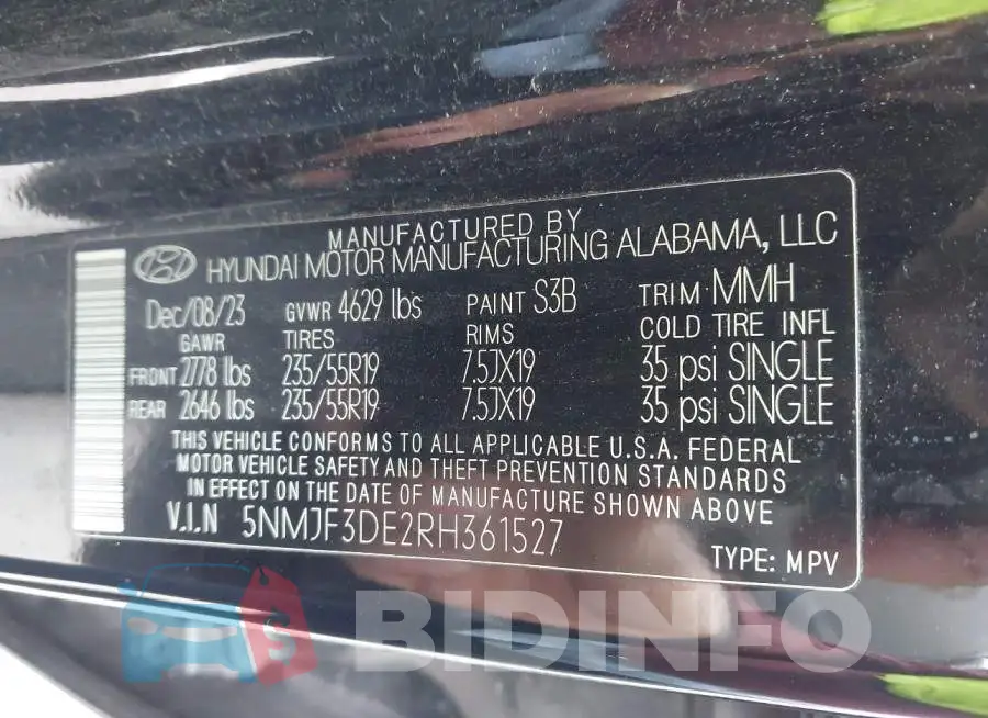 5NMJF3DE2RH361527 Photo# 9