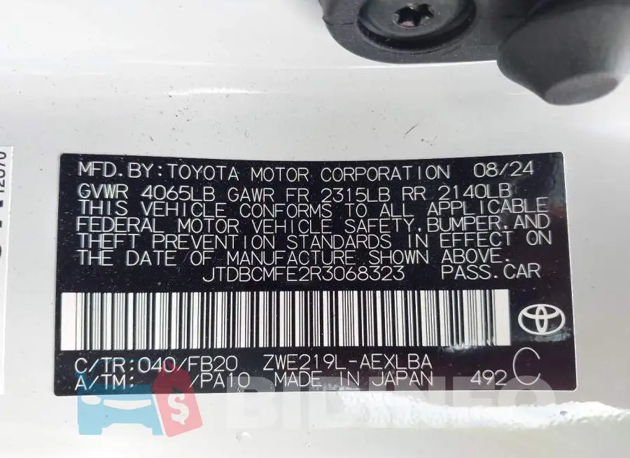 JTDBCMFE2R3068323 Photo# 9