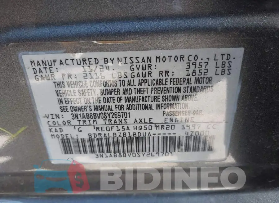 3N1AB8BV0SY269701 Photo# 9