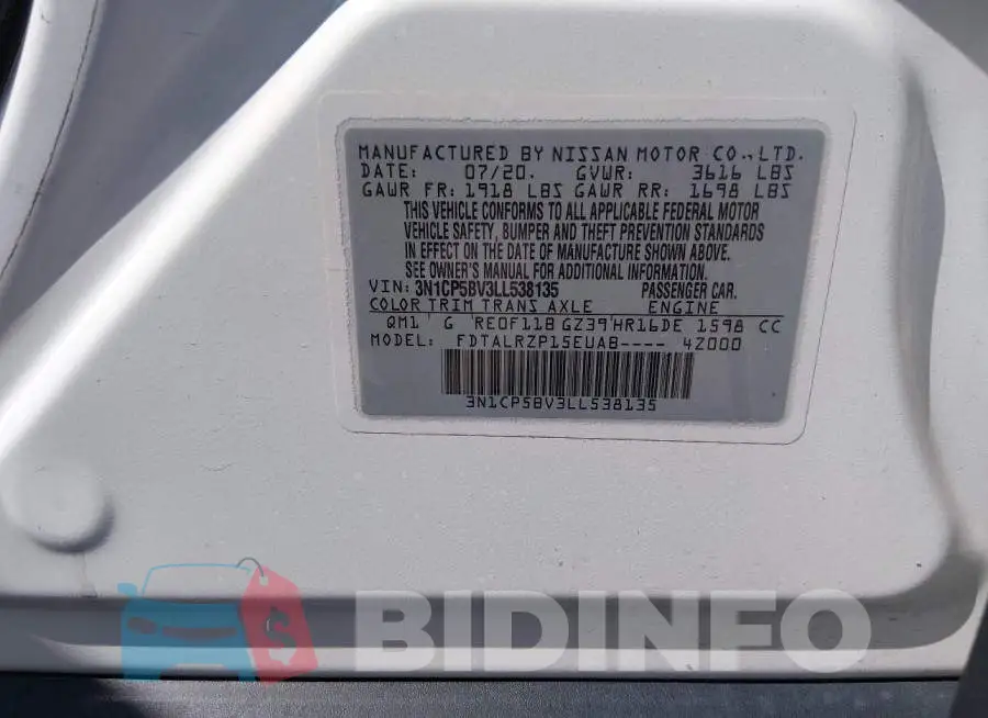 3N1CP5BV3LL538135 Photo# 9