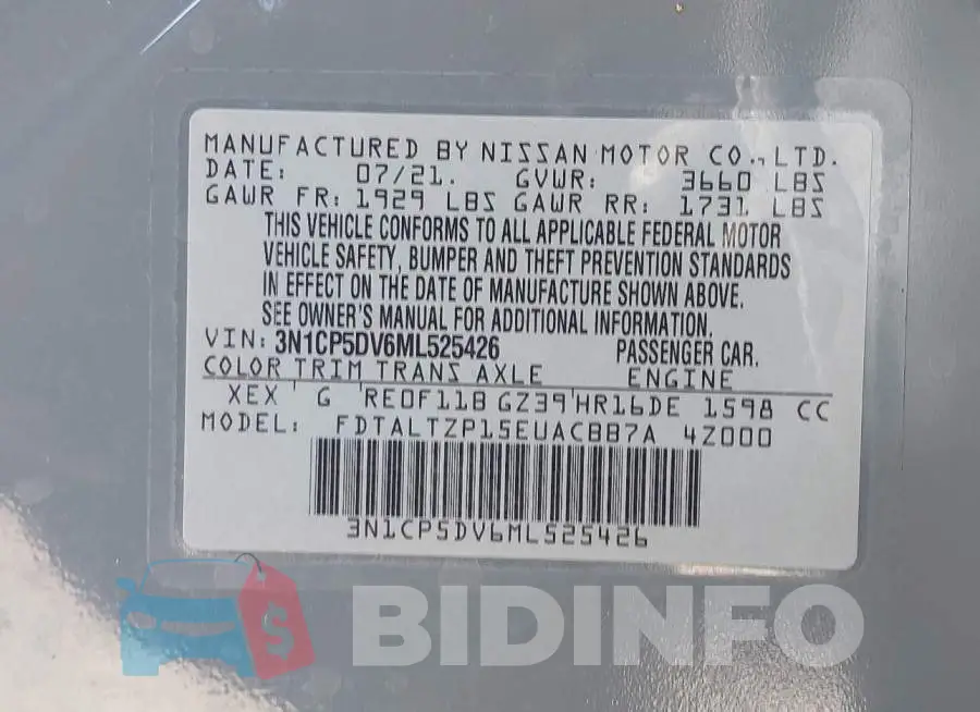 3N1CP5DV6ML525426 Photo# 9
