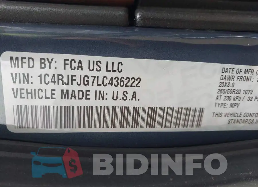 1C4RJFJG7LC436222 Photo# 9