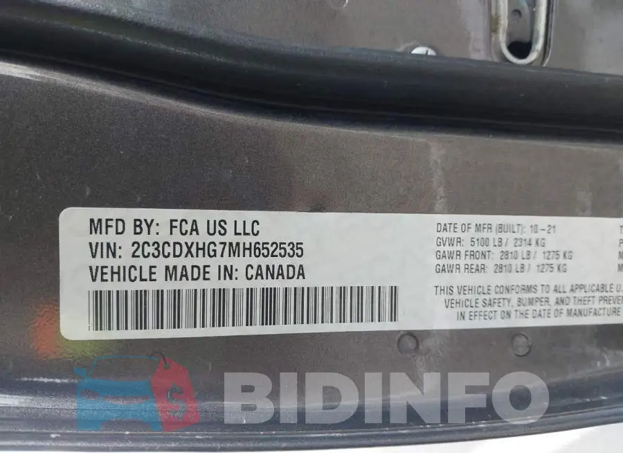 2C3CDXHG7MH652535 Photo# 9