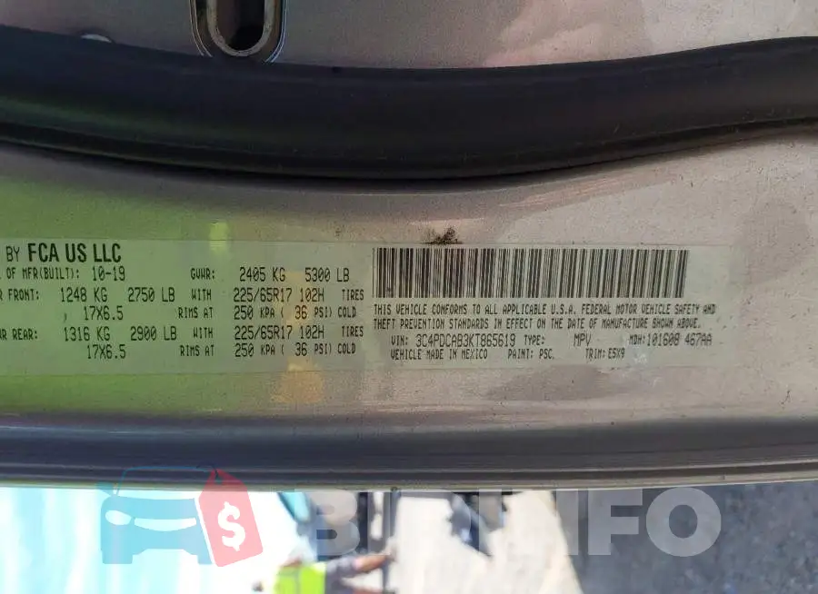 3C4PDCAB3KT865619 Photo# 9