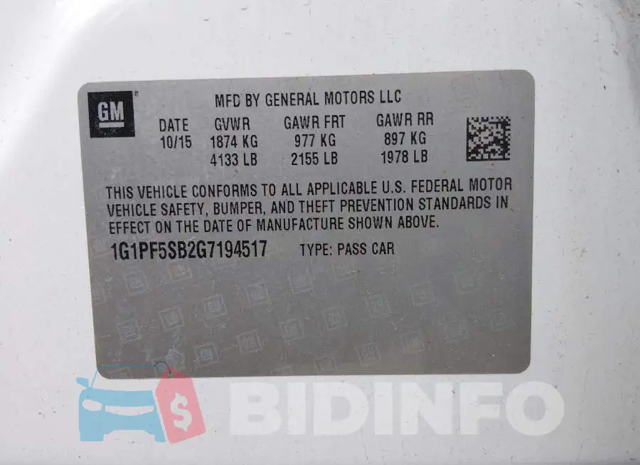 1G1PF5SB2G7194517 Photo# 9