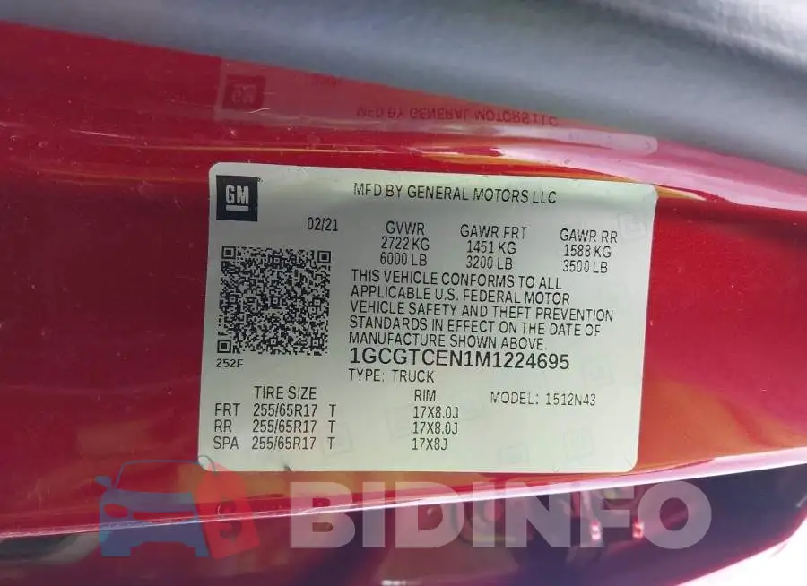 1GCGTCEN1M1224695 Photo# 9