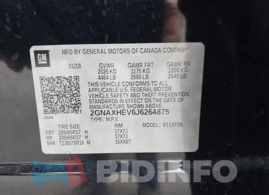 2GNAXHEV6J6264875 Photo# 9