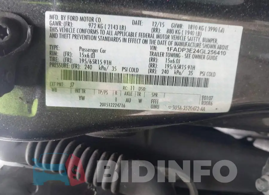 1FADP3E24GL256410 Photo# 9